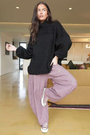 Big Softie Funnel Grunge Knit Black